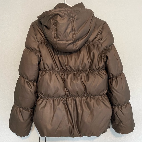 Women’s GAP puffer jacket brown with removable hood - Picture 5 of 10